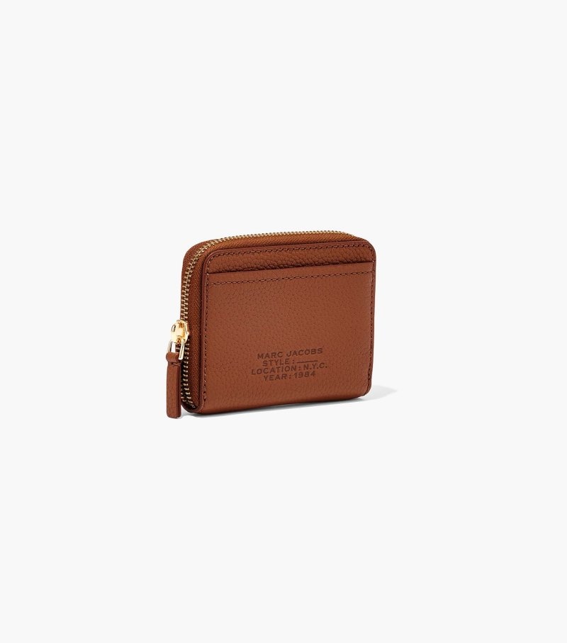 Marc Jacobs The Leather Zip Around Wallet Women Wallets Chocolate USA | IR3-9019