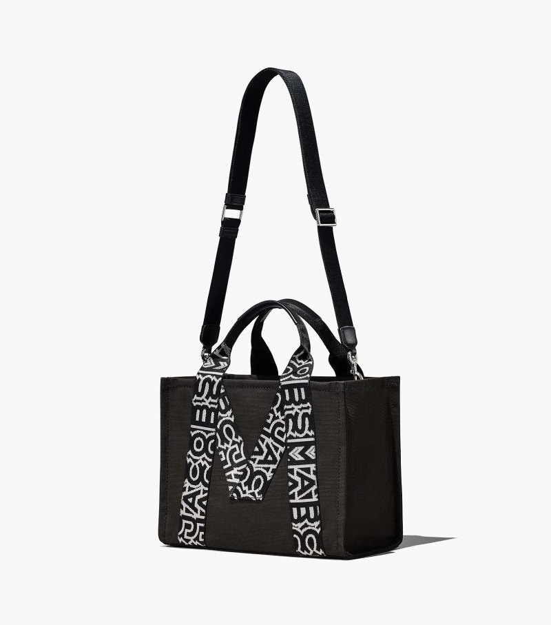 Marc Jacobs The M Medium Tote Bag Women Tote Bags Black / White USA | NT6-8003