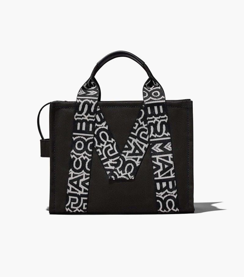 Marc Jacobs The M Medium Tote Bag Women Tote Bags Black / White USA | NT6-8003