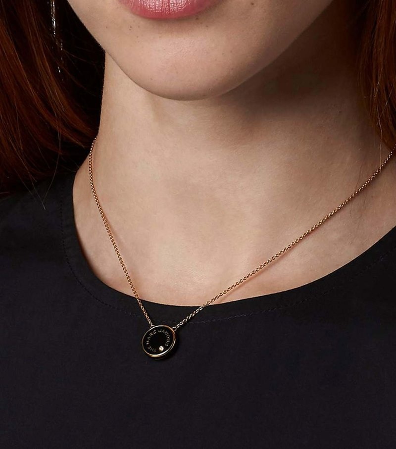 Marc Jacobs The Medallion Pendant Women Pendants Black / Gold USA | EA9-7997