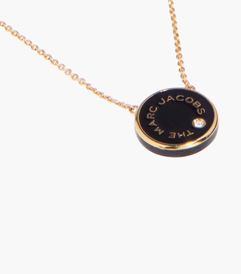 Marc Jacobs The Medallion Pendant Women Pendants Black / Gold USA | EA9-7997
