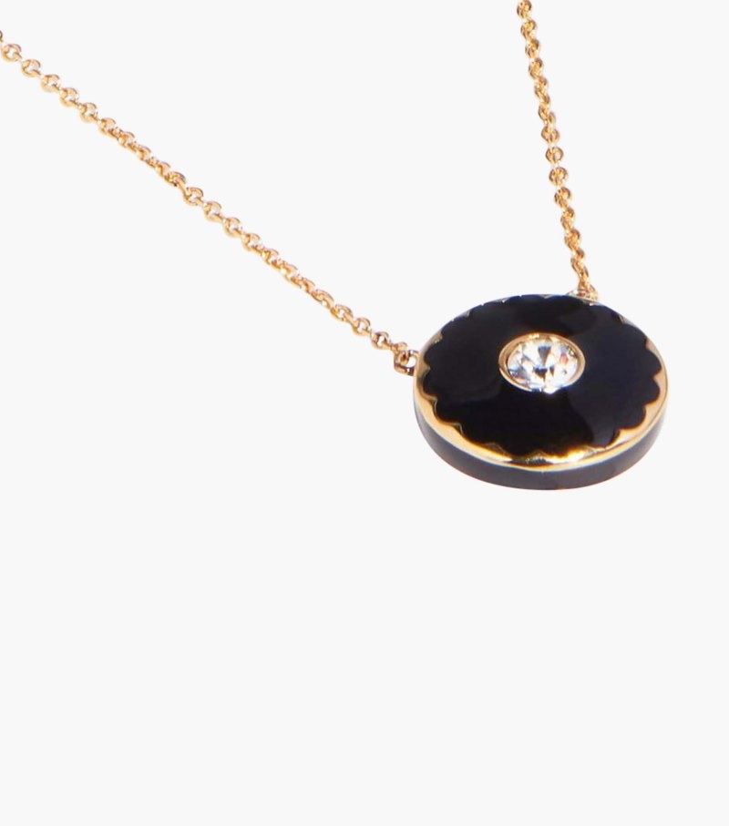 Marc Jacobs The Medallion Pendant Women Pendants Black / Gold USA | EA9-7997