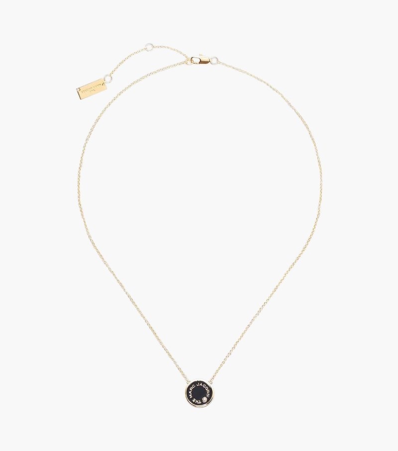 Marc Jacobs The Medallion Pendant Women Pendants Black / Gold USA | EA9-7997