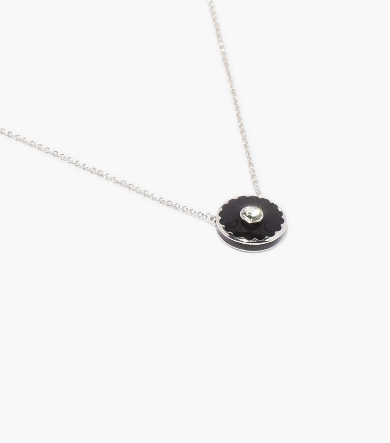 Marc Jacobs The Medallion Pendant Women Pendants Black / Silver USA | WV2-9191