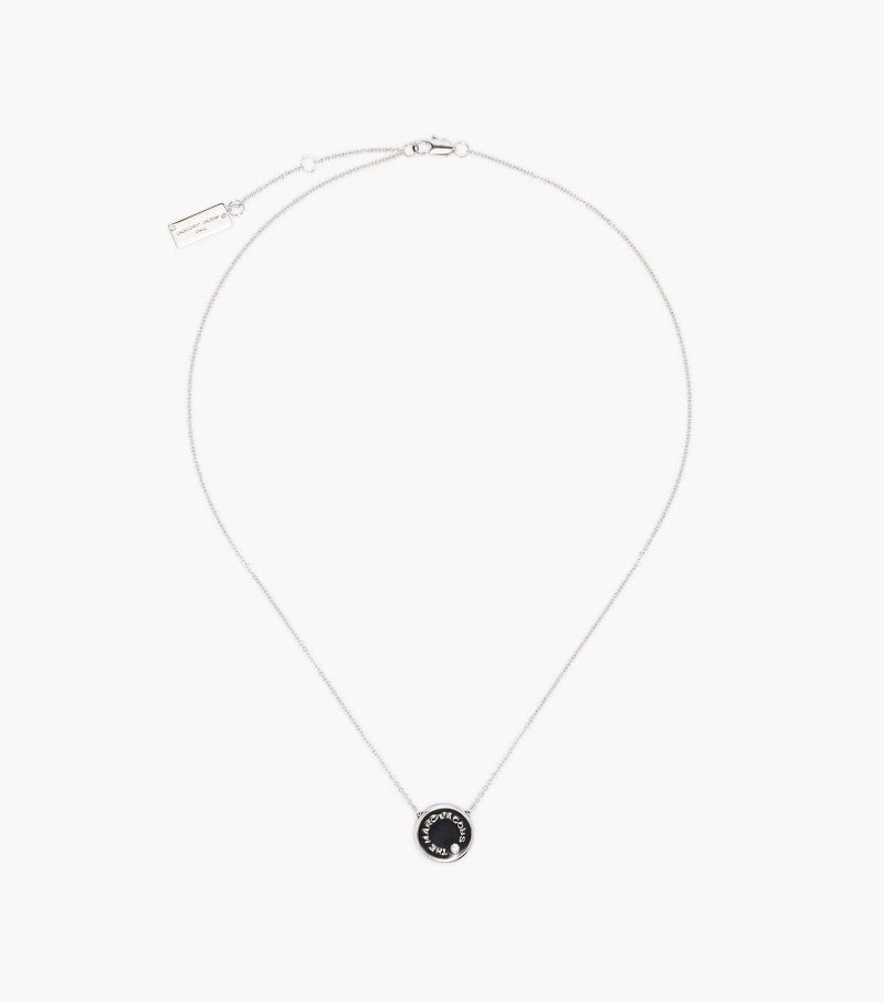 Marc Jacobs The Medallion Pendant Women Pendants Black / Silver USA | WV2-9191