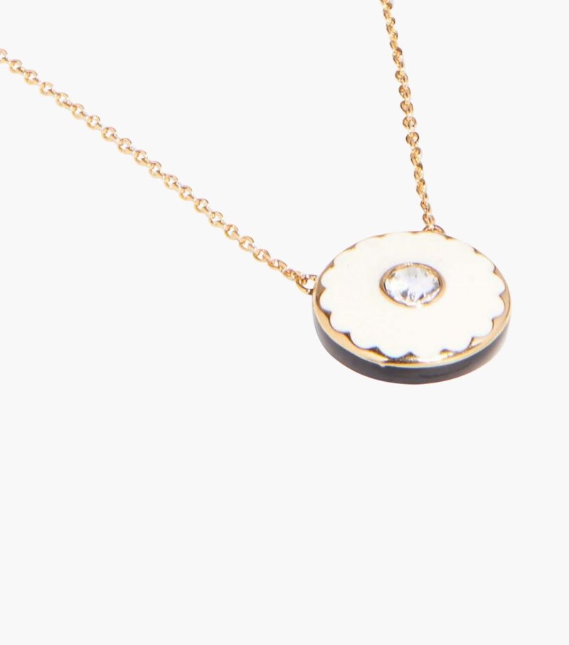 Marc Jacobs The Medallion Pendant Women Pendants Cream / Gold USA | PR0-5922