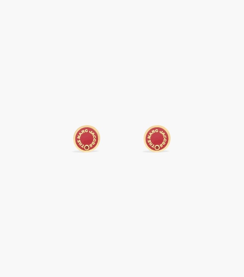 Marc Jacobs The Medallion Studs Women Studs Red / Gold USA | AQ6-2556