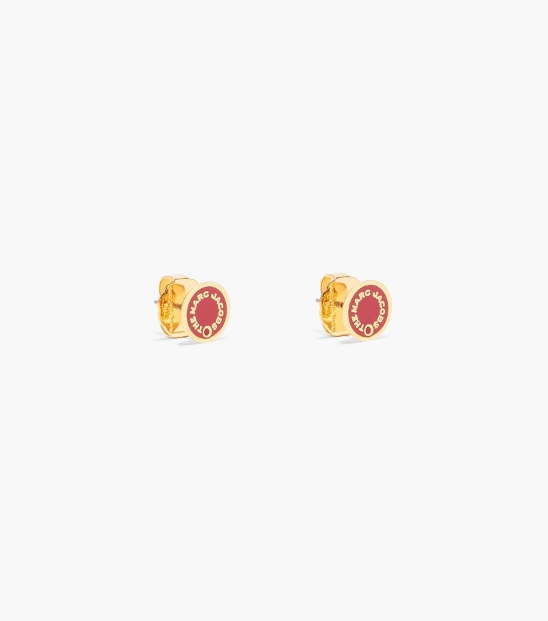 Marc Jacobs The Medallion Studs Women Studs Red / Gold USA | AQ6-2556