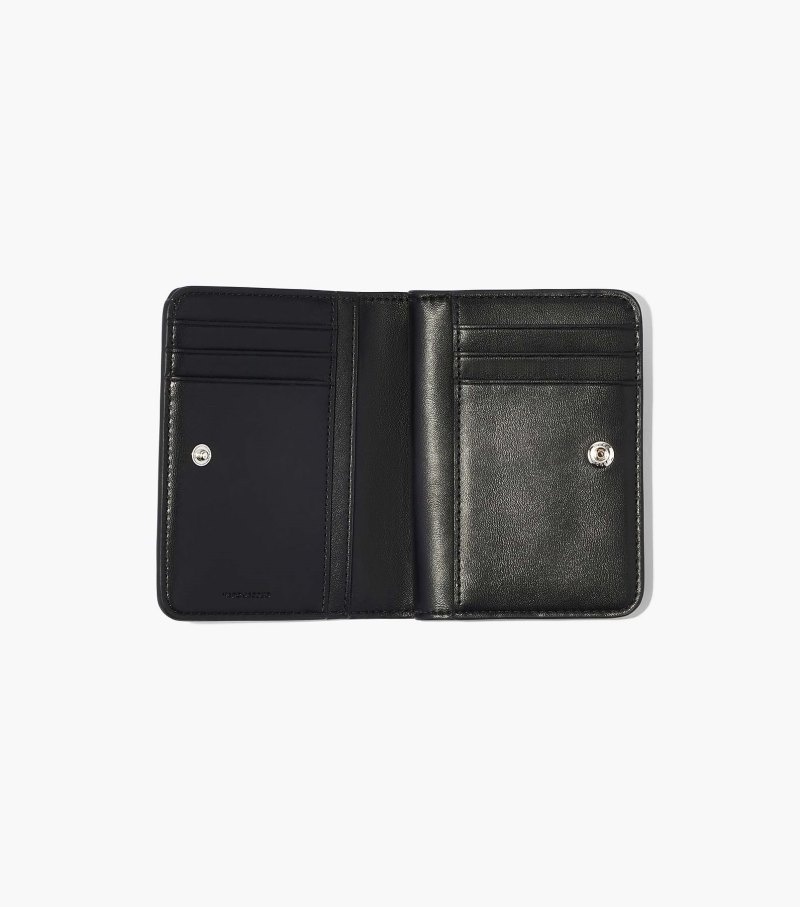 Marc Jacobs The Mini Compact Wallet Women Wallets Black / White USA | UX1-2533