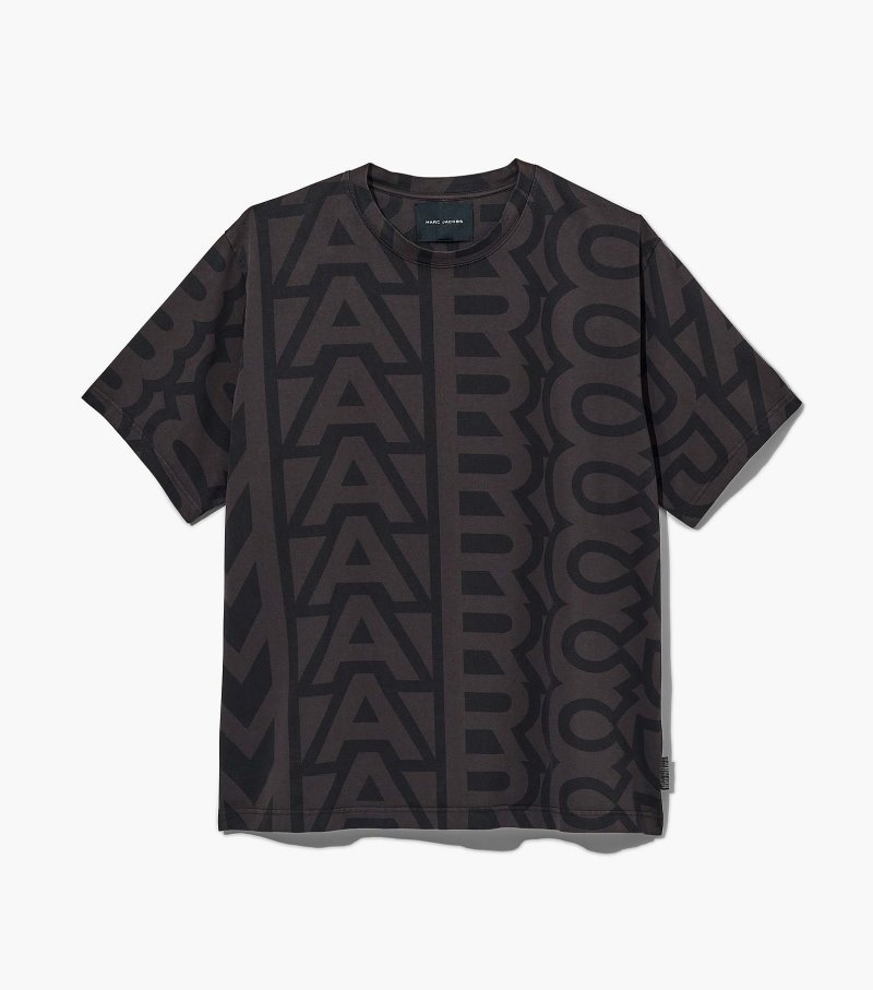 Marc Jacobs The Monogram Big T-Shirt Women T Shirts Black / Grey USA | PG6-2753