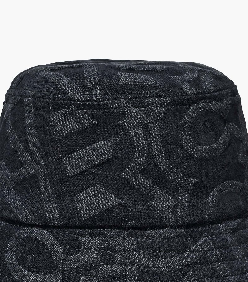 Marc Jacobs The Monogram Bucket Hat Women Hats Black USA | OP9-4352