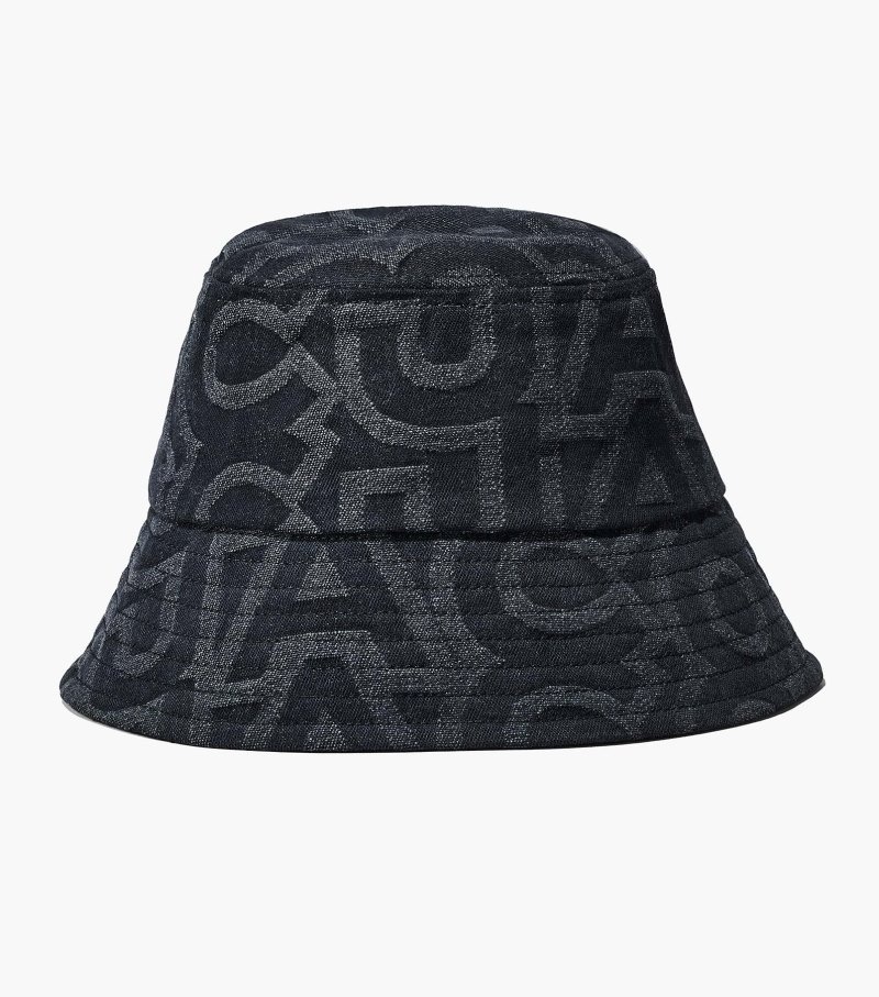 Marc Jacobs The Monogram Bucket Hat Women Hats Black USA | OP9-4352