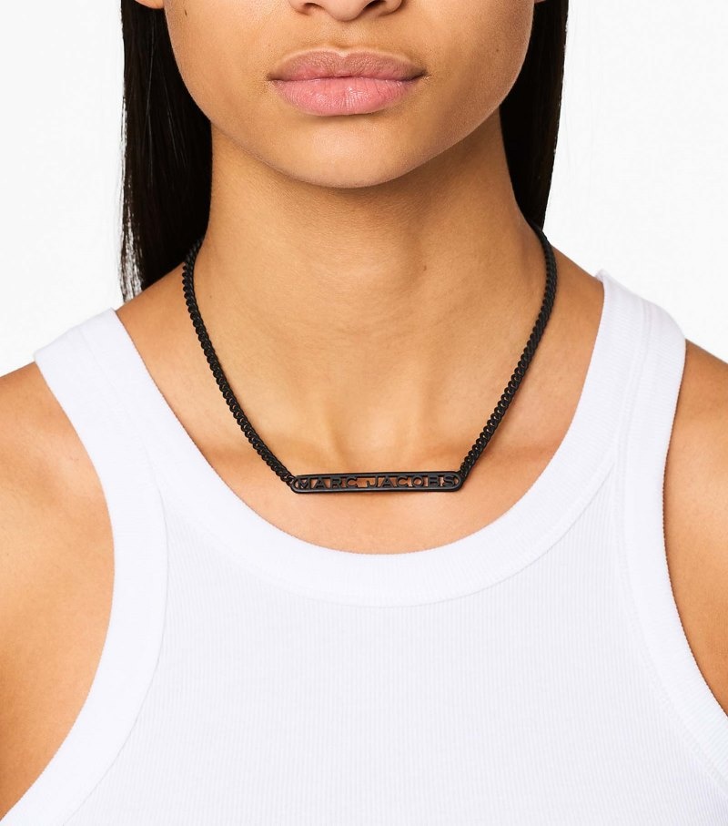 Marc Jacobs The Monogram Chain DTM Women Necklace Black USA | NP8-5258
