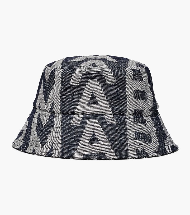 Marc Jacobs The Monogram Denim Bucket Hat Women Hats Blue USA | YG7-9860