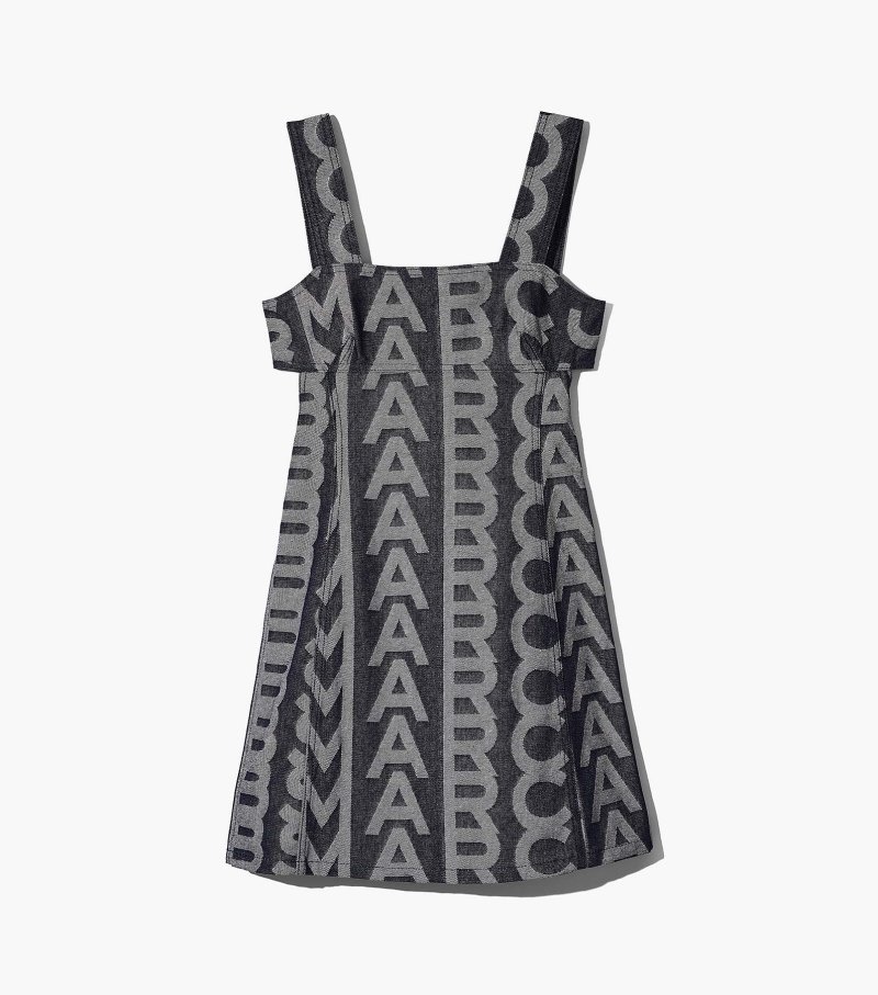 Marc Jacobs The Monogram Denim Cutout Dress Women Dresses Blue USA | LF0-7384