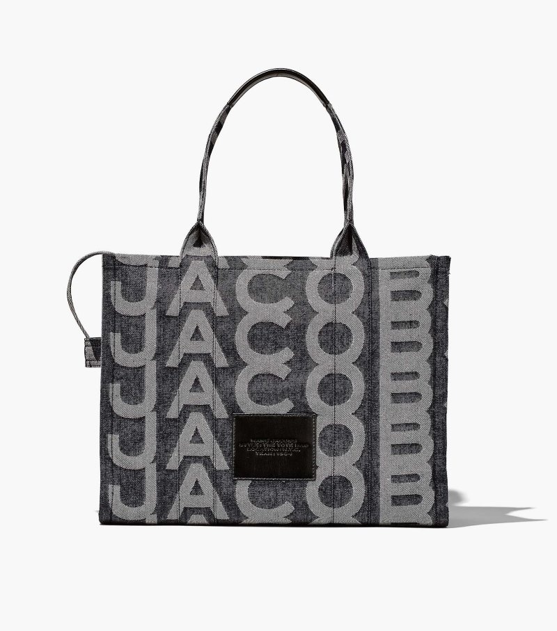 Marc Jacobs The Monogram Denim Large Tote Women Tote Bags Blue USA | OF5-4472