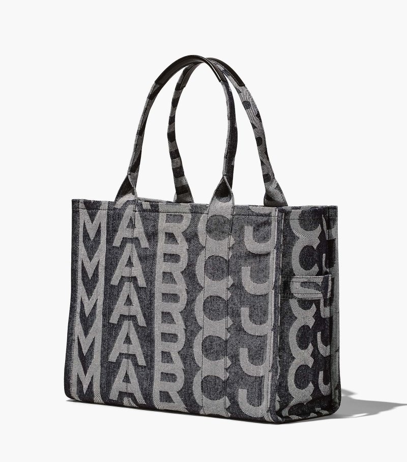 Marc Jacobs The Monogram Denim Large Tote Women Tote Bags Blue USA | OF5-4472