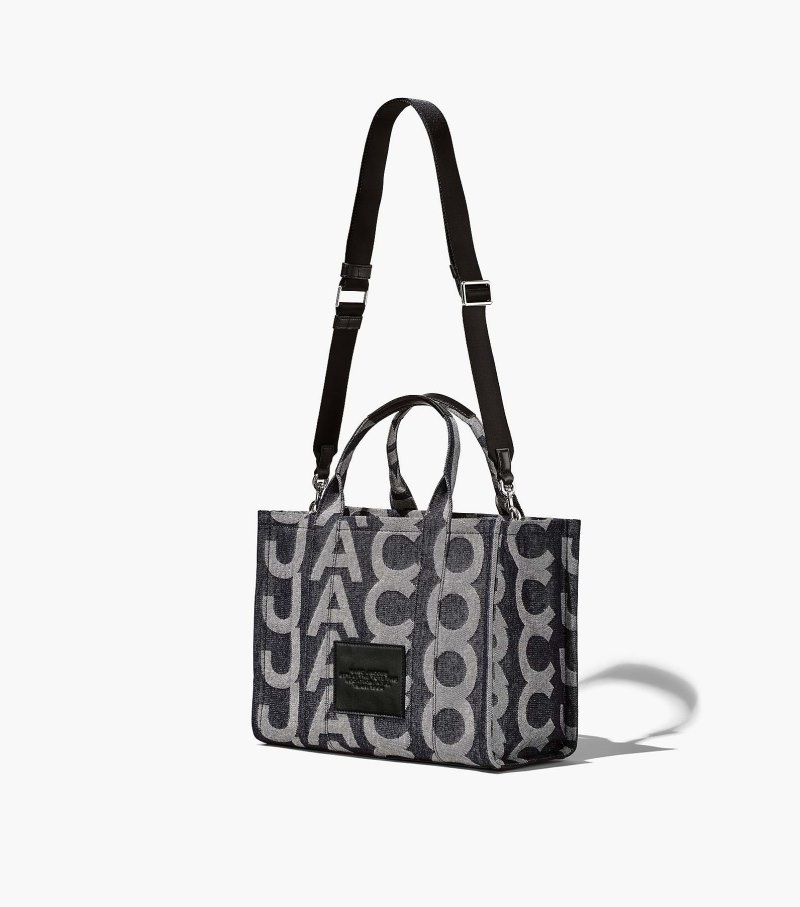 Marc Jacobs The Monogram Denim Medium Tote Bag Women Tote Bags Blue USA | AN4-0711