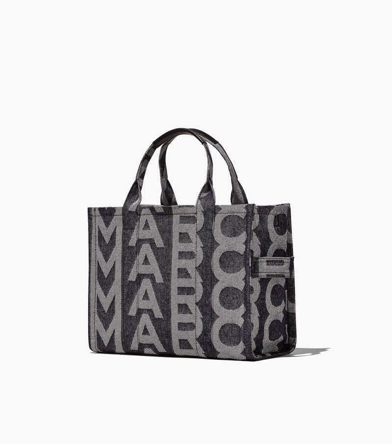 Marc Jacobs The Monogram Denim Medium Tote Bag Women Tote Bags Blue USA | AN4-0711