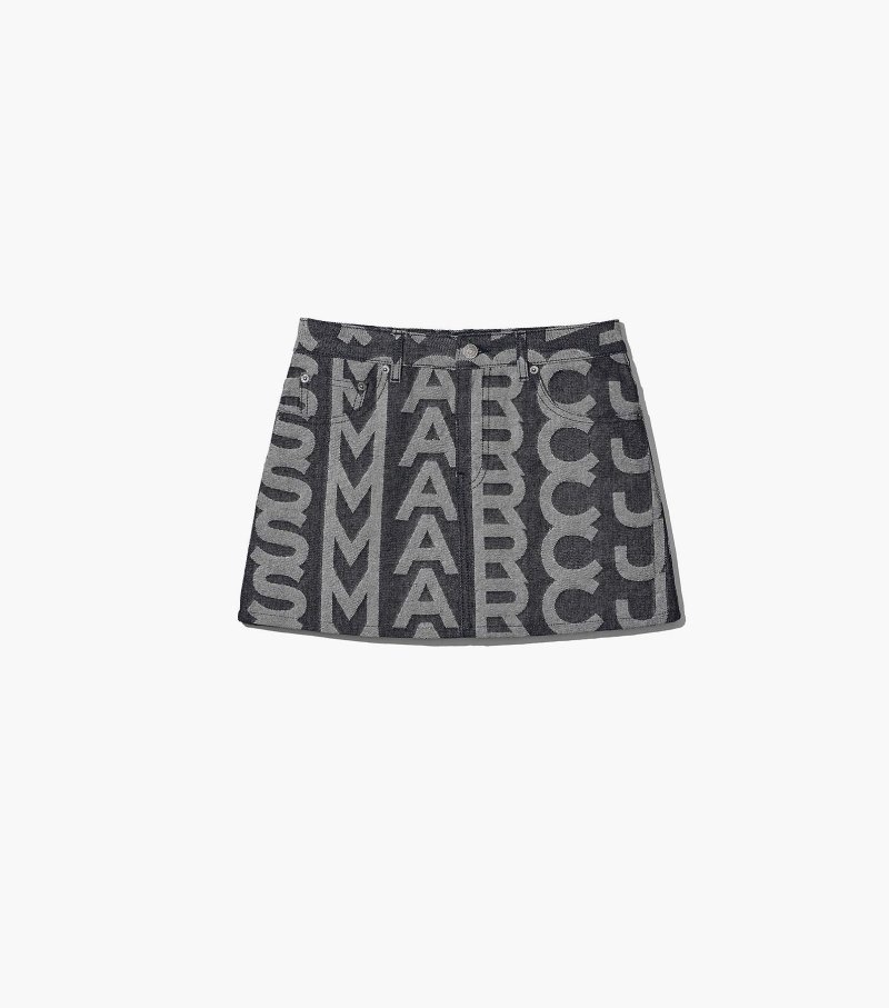 Marc Jacobs The Monogram Denim Mini Skirt Women Skirts Blue USA | NH1-7700