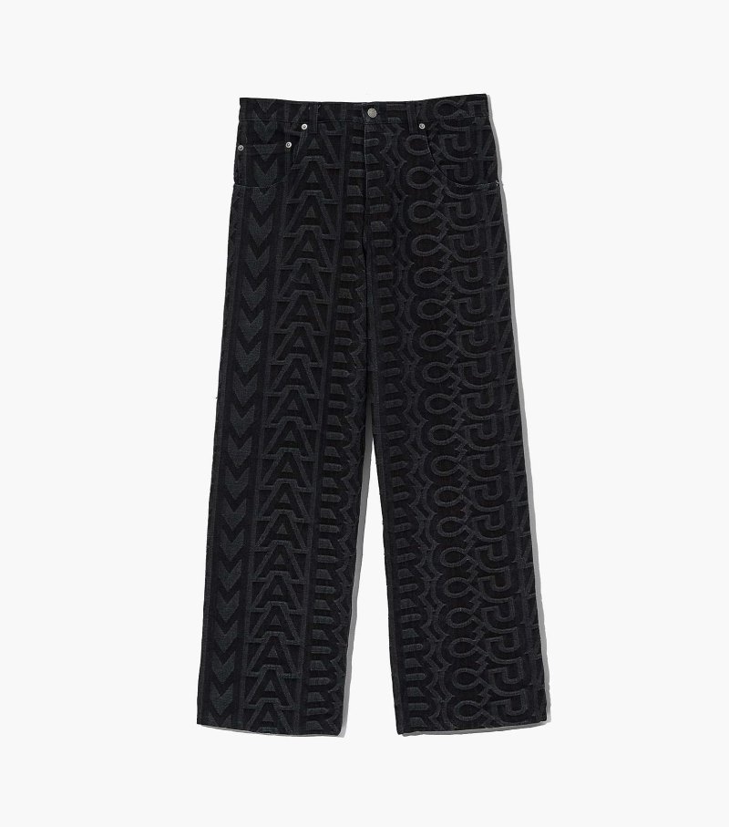 Marc Jacobs The Monogram Denim Pant Women Pants Black USA | XM8-3216