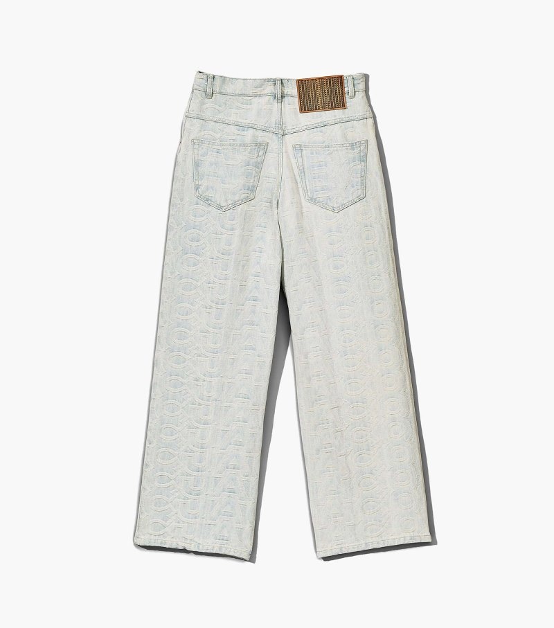 Marc Jacobs The Monogram Denim Pant Women Pants Blue USA | HL6-4138