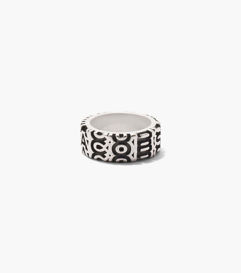 Marc Jacobs The Monogram Engraved Ring Women Ring Silver USA | OV1-8711