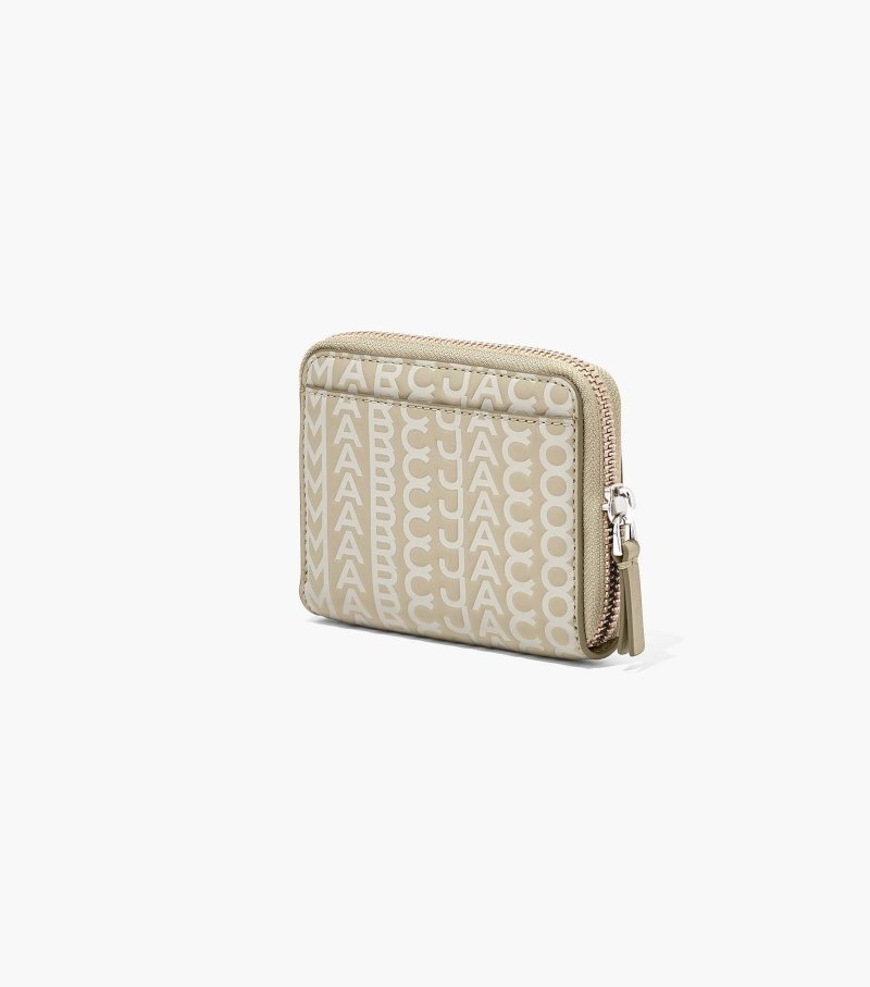 Marc Jacobs The Monogram Leather Zip Around Wallet Women Wallets Khaki USA | ER7-3430