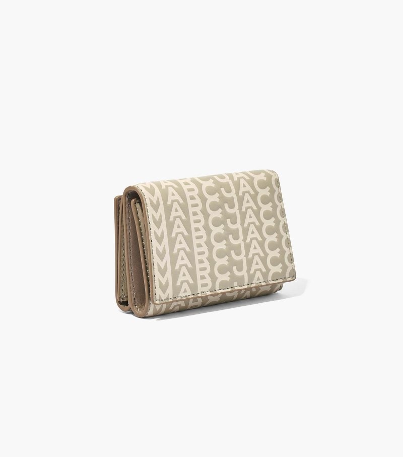 Marc Jacobs The Monogram Medium Trifold Wallet Women Wallets Khaki USA | XP5-1666