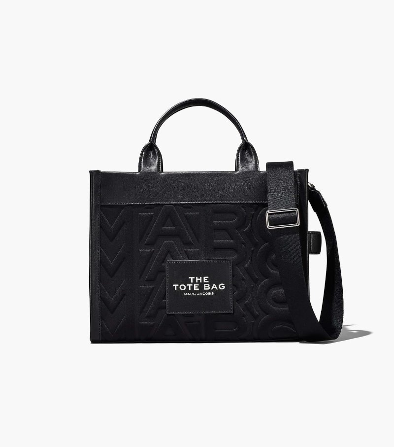 Marc Jacobs The Monogram Neoprene Medium Tote Bag Women Tote Bags Black USA | KW8-6527