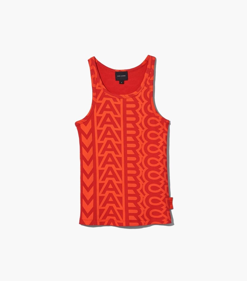 Marc Jacobs The Monogram Rib Tank Women Tanks Orange / Red USA | DT2-6666