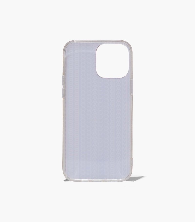 Marc Jacobs The Monogram iPhone Case 14 Women Tech Grey Brown / Pink USA | CK2-9985