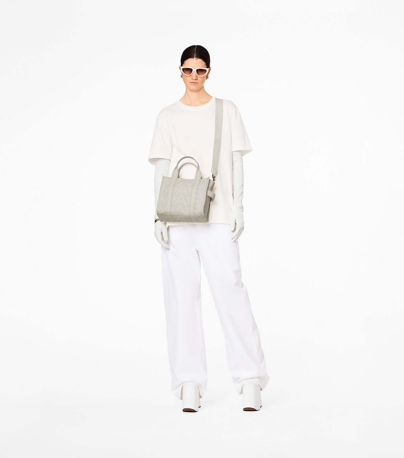 Marc Jacobs The Outline Monogram Mini Tote Bag Women Tote Bags White USA | VO5-0912