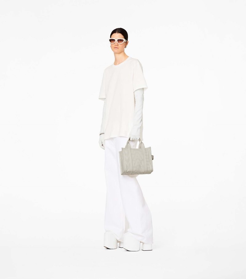 Marc Jacobs The Outline Monogram Mini Tote Bag Women Tote Bags White USA | VO5-0912