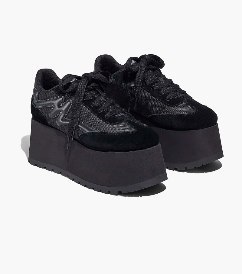 Marc Jacobs The Platform Jogger Women Sneakers Black USA | KN8-3336