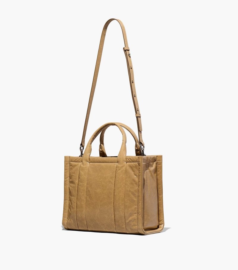 Marc Jacobs The Shiny Crinkle Medium Tote Bag Women Tote Bags Light Brown USA | VQ9-7469