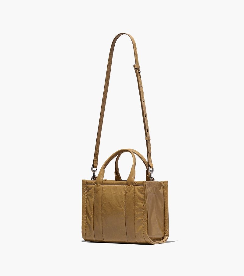 Marc Jacobs The Shiny Crinkle Mini Tote Women Tote Bags Light Brown USA | MM0-2418