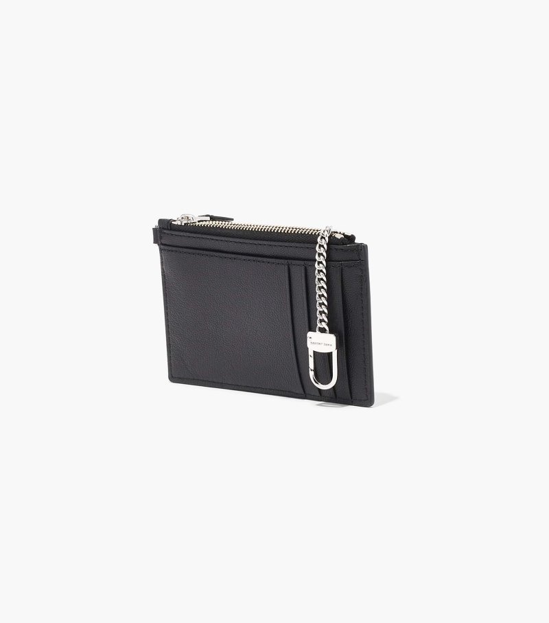 Marc Jacobs The Slim 84 Top Zip Wristlet Women Wristlet Black USA | TH3-5983