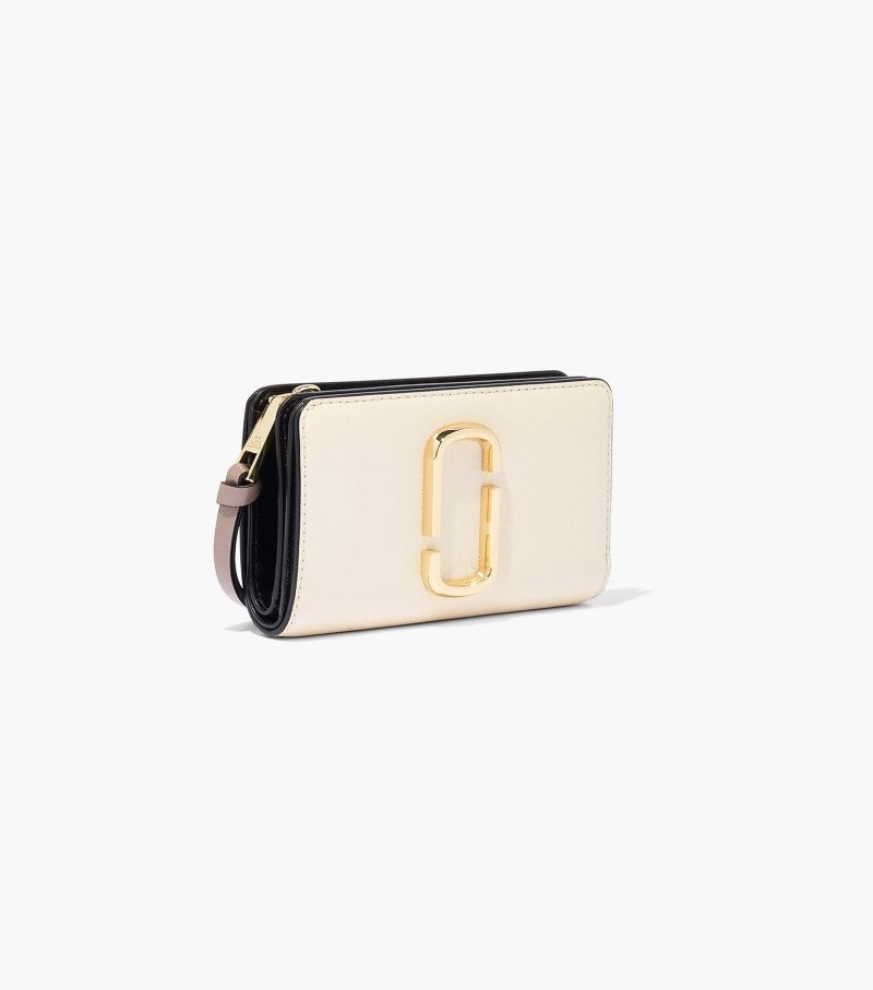 Marc Jacobs The Snapshot Compact Wallet Women Wallets White Multicolor USA | QO0-9692