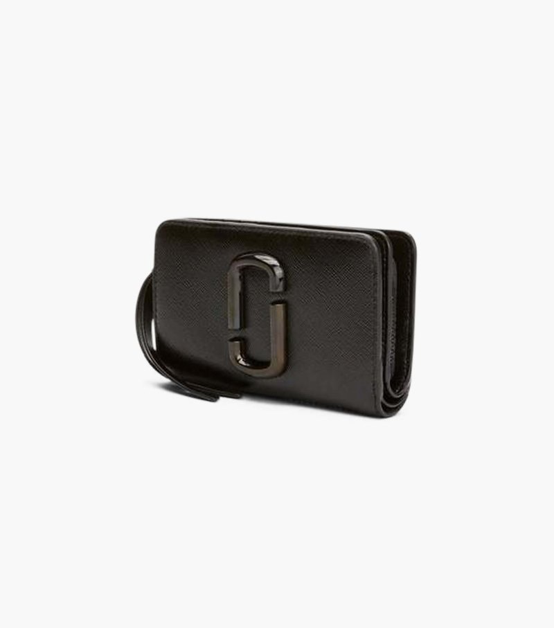 Marc Jacobs The Snapshot Dtm Compact Wallet Women Wallets Black USA | FP9-0795