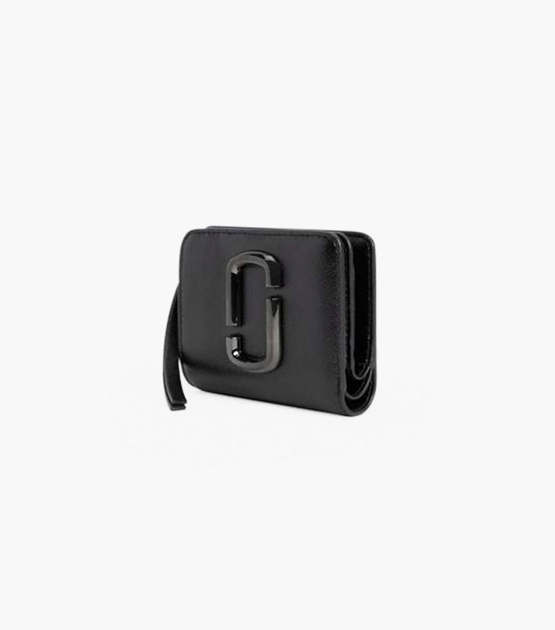 Marc Jacobs The Snapshot Dtm Mini Compact Wallet Women Wallets Black USA | XX4-5103