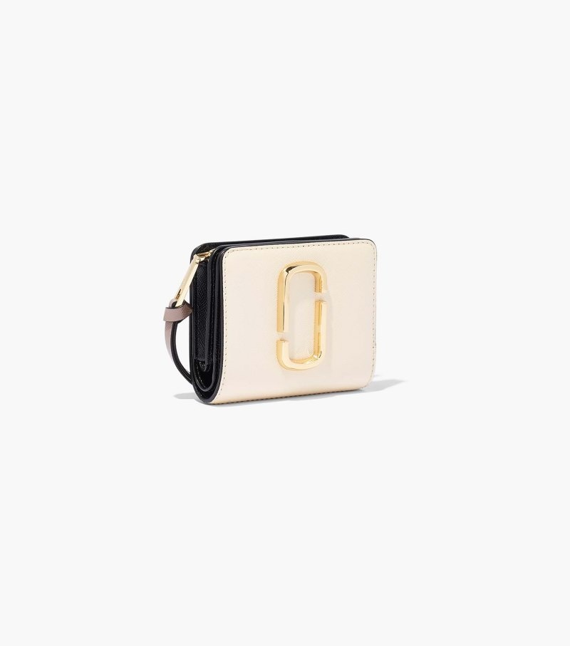Marc Jacobs The Snapshot Mini Compact Wallet Women Wallets White Multicolor USA | WP0-1300