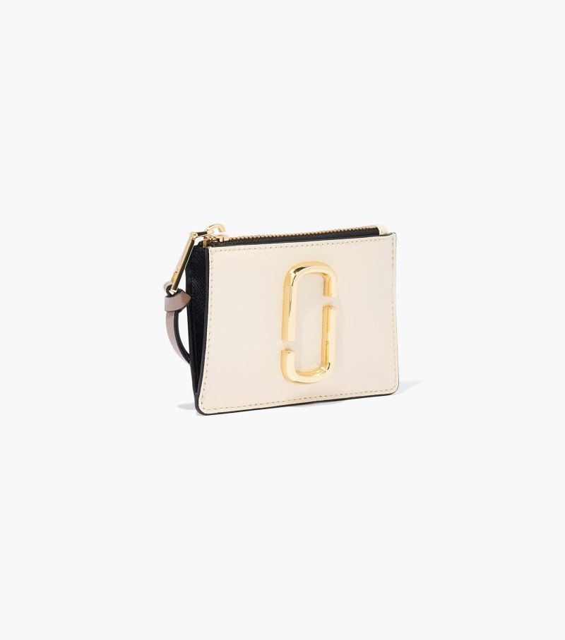 Marc Jacobs The Snapshot Top Zip Multi Wallet Women Wallets White Multicolor USA | BM4-9012