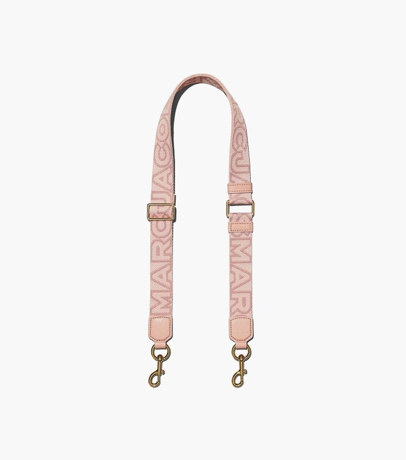 Marc Jacobs The Thin Outline Logo Webbing Strap Women Bag Accessories Rose Multicolor USA | HR8-1185