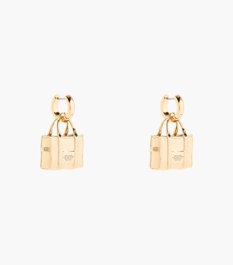 Marc Jacobs The Tote Bag Charm Earrings Women Earrings Light Gold USA | UU1-3781