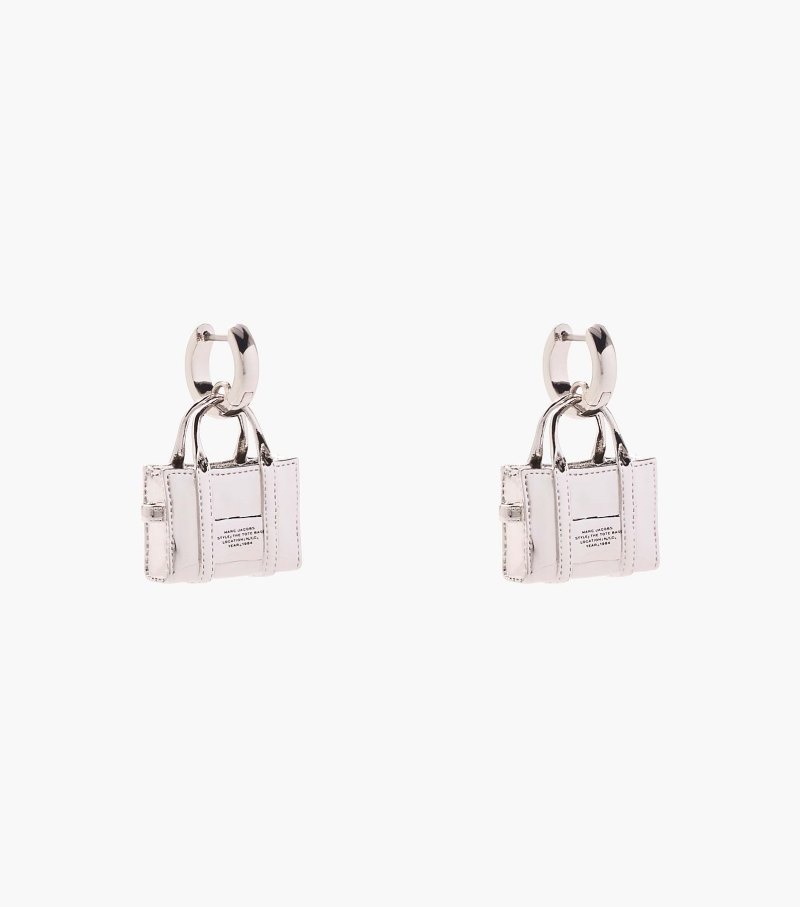 Marc Jacobs The Tote Bag Charm Earrings Women Earrings Light Silver USA | YN7-5353