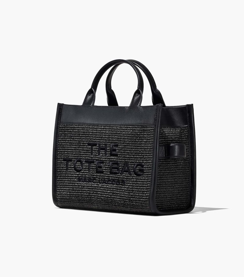 Marc Jacobs The Woven DTM Medium Tote Bag Women Tote Bags Black USA | HD6-1384