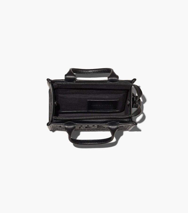 Marc Jacobs The Woven DTM Mini Tote Bag Women Tote Bags Black USA | OJ7-2409
