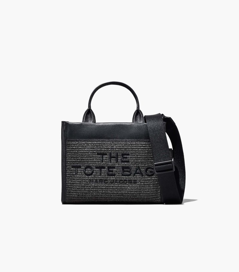 Marc Jacobs The Woven DTM Mini Tote Bag Women Tote Bags Black USA | OJ7-2409